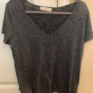 Project Social T Relaxed Black V Neck Top
